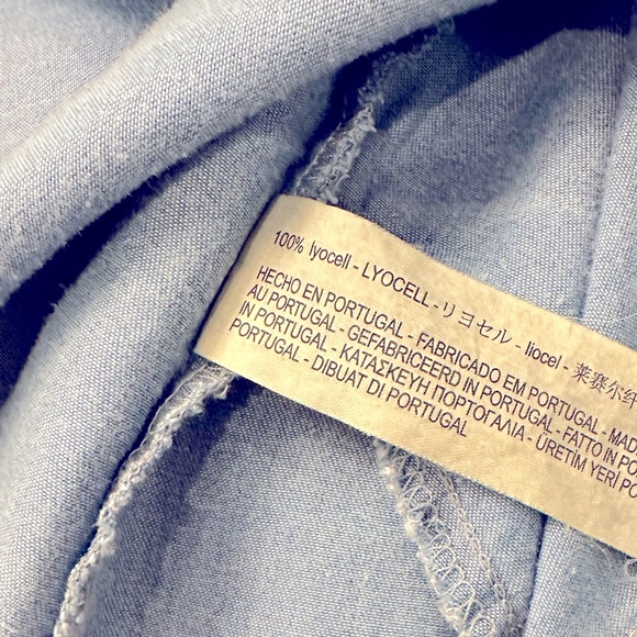 Zara off shoulder chambray denim tiered ruffle sleeve mini dress - Picture 8 of 8